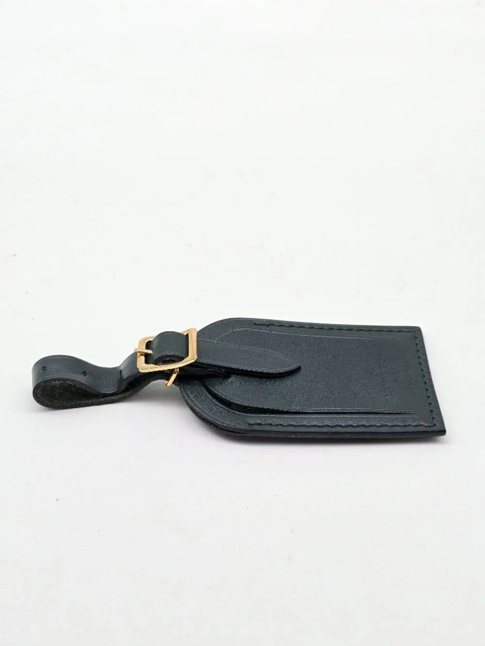 Authentic Louis Vuitton Black Leather Luggage Tag